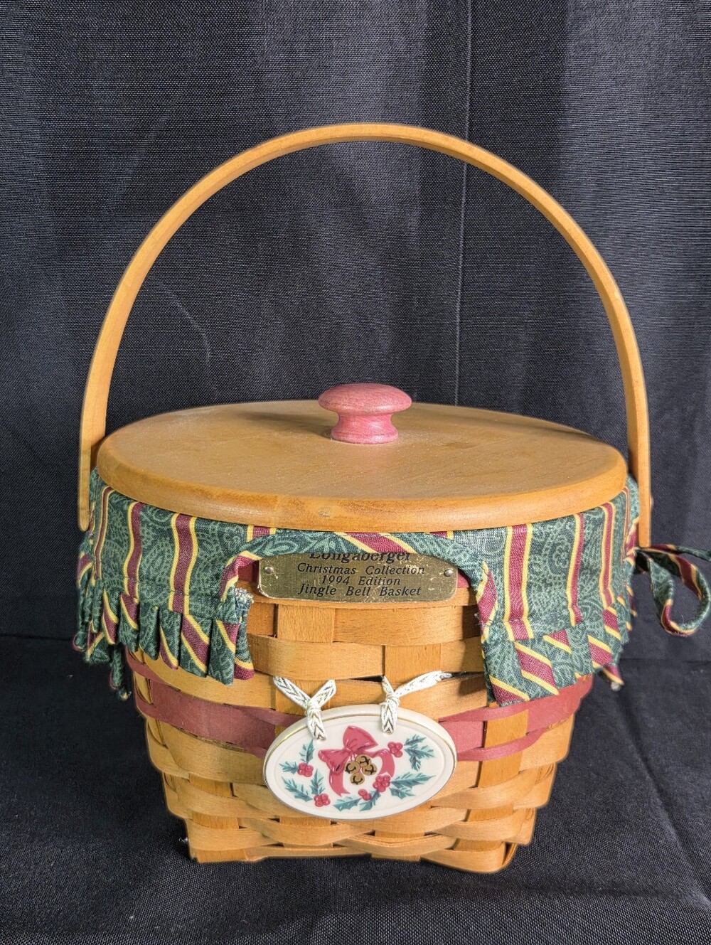 1994 Longaberger Christmas Collection Jingle Bell Basket